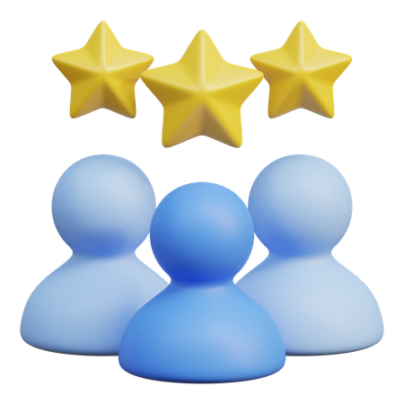 People And Star Speech Bubble  3D Icon