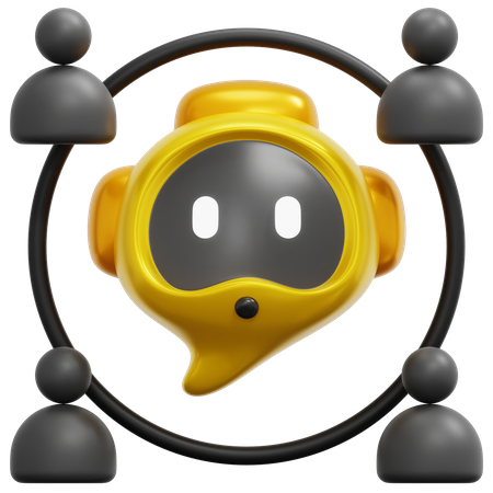 People Chat Bot  3D Icon