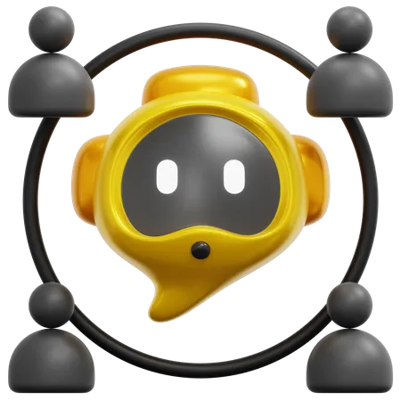 People Chat Bot  3D Icon
