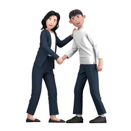 People doing Business Agreement 3D Illustration