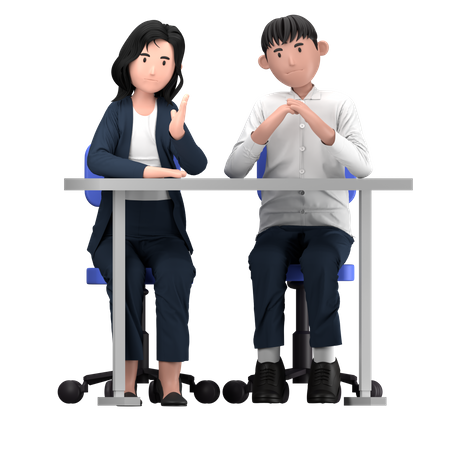 People doing Business Meeting 3D Illustration