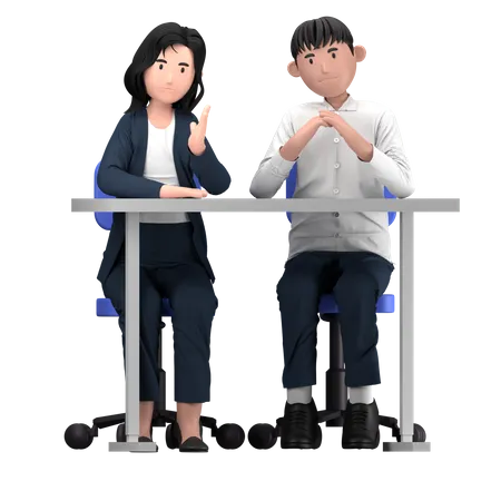 People doing Business Meeting 3D Illustration