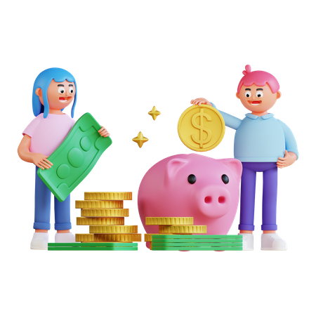 People doing money investment  3D Icon