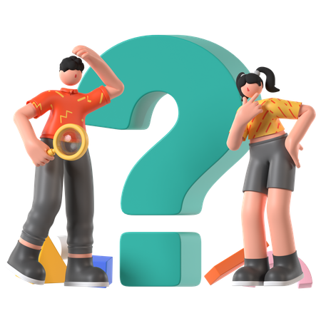 People Having Question  3D Illustration