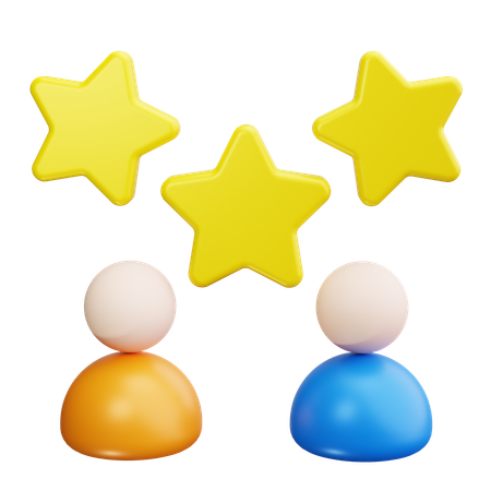 People holding star together  3D Icon