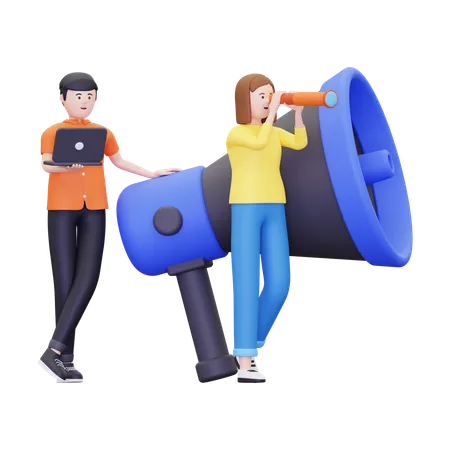 People Search new employee  3D Illustration