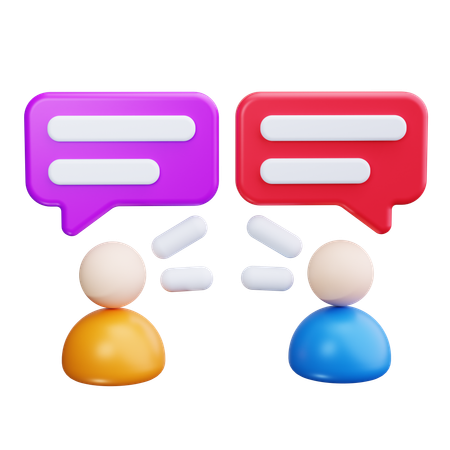 People with speech bubbles  3D Icon
