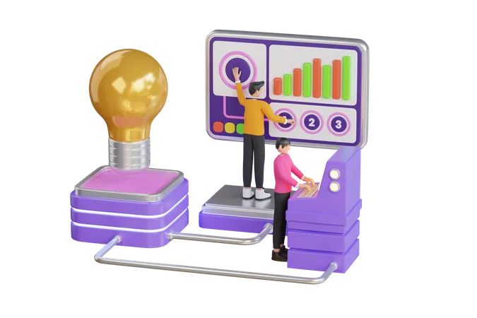 People Work In A Team And Achieve The Goal Good Successful Teamwork Concept Startup Concept 3 D Illustration 3D Illustration
