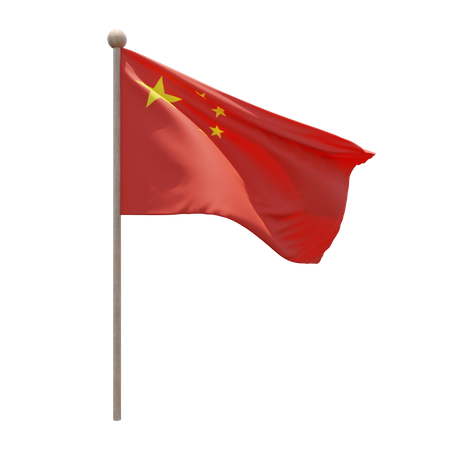 Peoples Republic of China Flag Pole  3D Icon