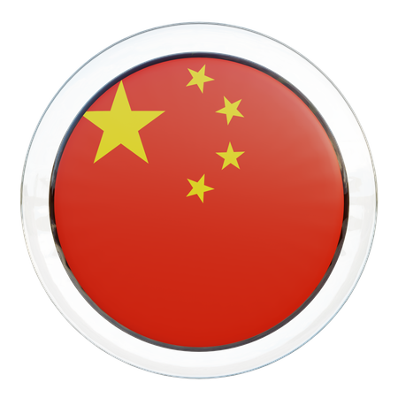 Peoples Republic of China Round Flag 3D Icon