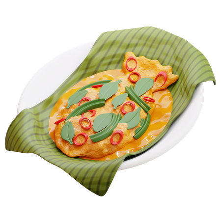 Pepes Ikan Steamed Fish  3D Icon