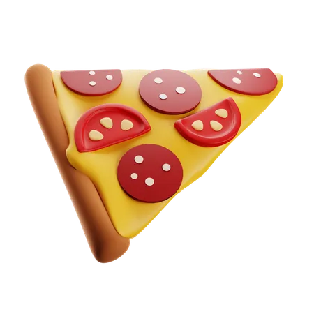 3 D Rendering Of A Pepperoni Pizza Slice 3D Icon