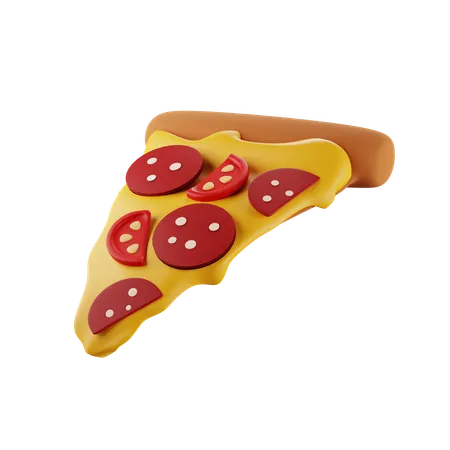3 D Rendering Of A Pepperoni Pizza Slice 3D Icon
