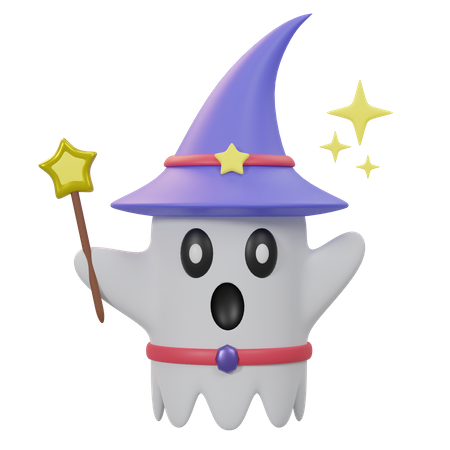 Pequeno fantasma bruxo  3D Icon