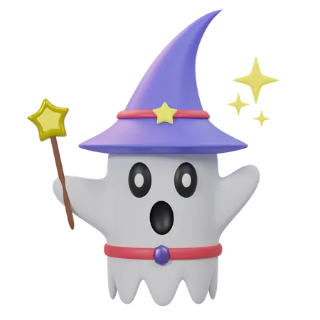 Pequeno fantasma bruxo  3D Icon