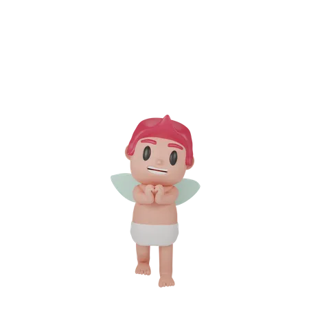 Cupido niño encantador  3D Illustration
