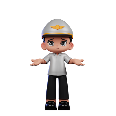 Pequeno piloto sem fazer ideia  3D Illustration