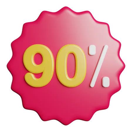 90 Percent Discount Business 3D Icon