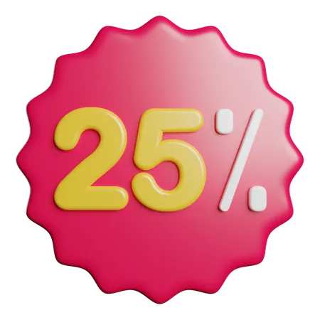 25 Percent Discount Business 3D Icon