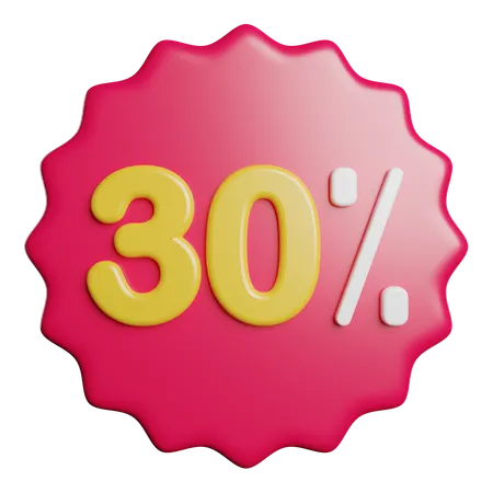 30 Percent Discount Business 3D Icon