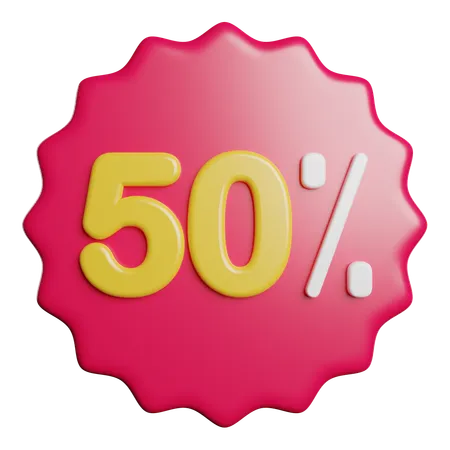 50 Percent Discount Business 3D Icon