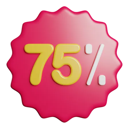75 Percent Discount Business 3D Icon