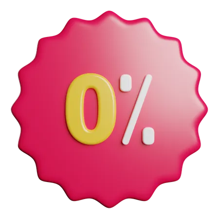 0 Percent Discount Business 3D Icon