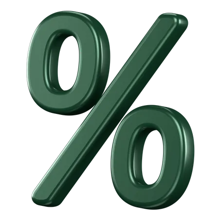 3 D Icon Of A Green Percent Sign 3D Icon