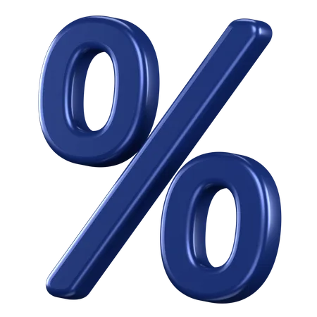 3 D Icon Of A Blue Percent Sign 3D Icon