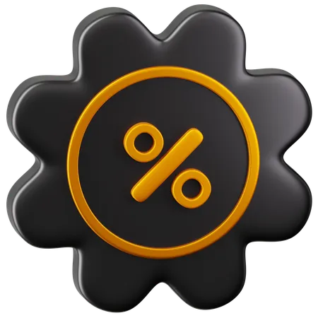 Percent Badge  3D Icon