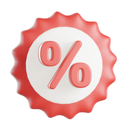 Percent badge  3D Icon