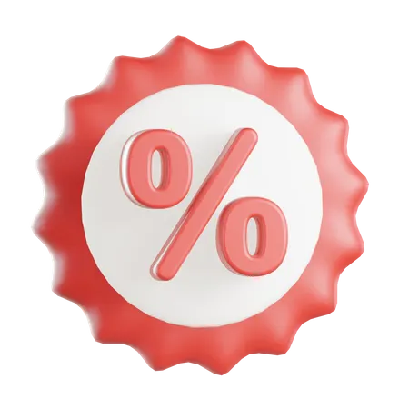 Percent badge  3D Icon