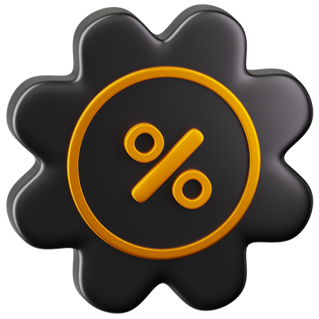 Percent Badge  3D Icon