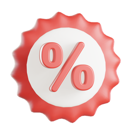 Percent badge 3D Icon