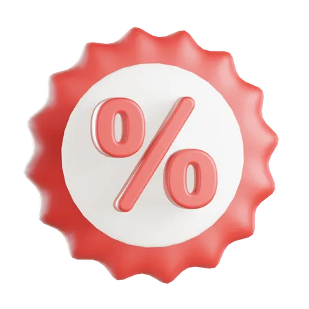 Percent badge 3D Icon