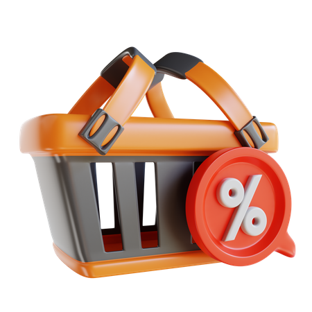 Percent Basket  3D Icon