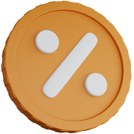 Percent Coins  3D Icon