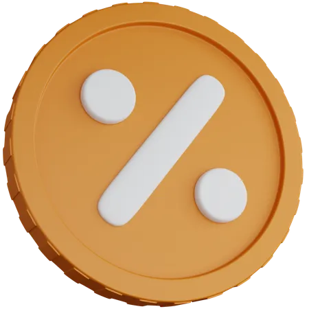 Percent Coins  3D Icon
