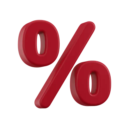 Percent % Editable color  3D Icon