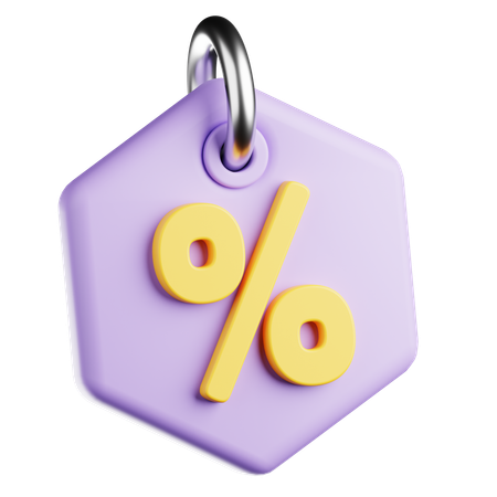 Percent Hexagon Tags  3D Icon