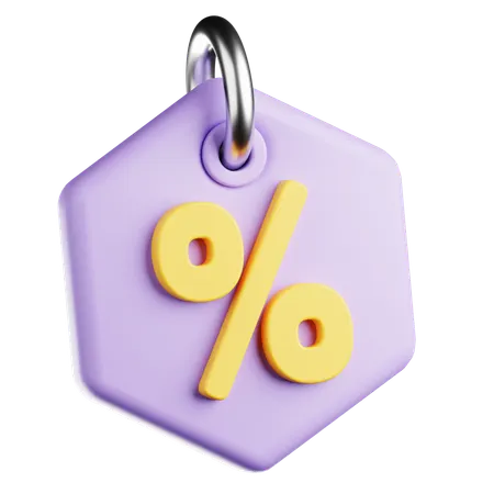Percent Hexagon Tags  3D Icon
