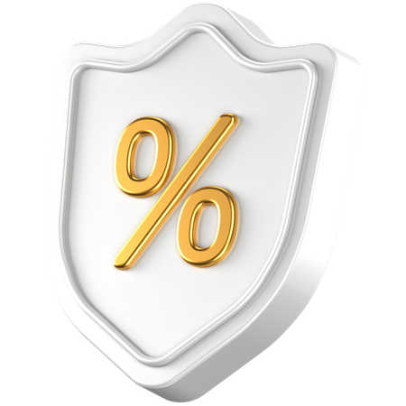 Percent Shield  3D Icon
