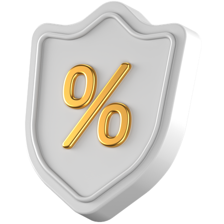 Percent Shield  3D Icon