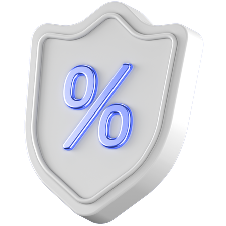 Percent Shield  3D Icon