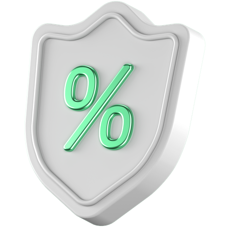 Percent Shield  3D Icon