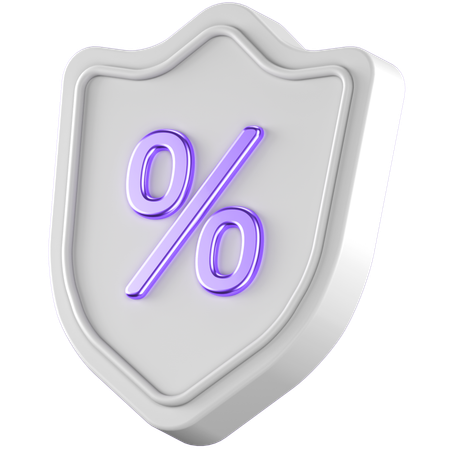 Percent Shield  3D Icon