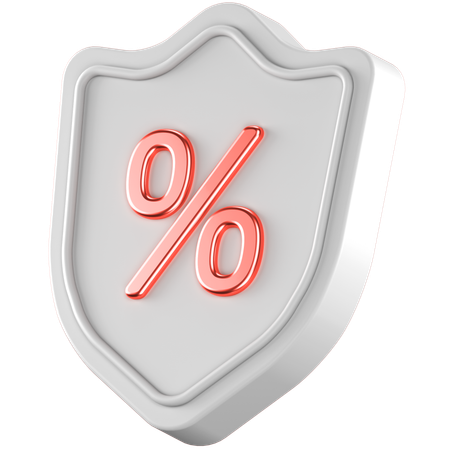 Percent Shield  3D Icon