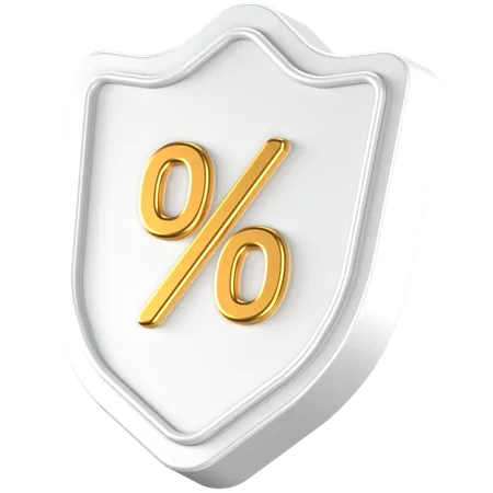 Percent Shield  3D Icon