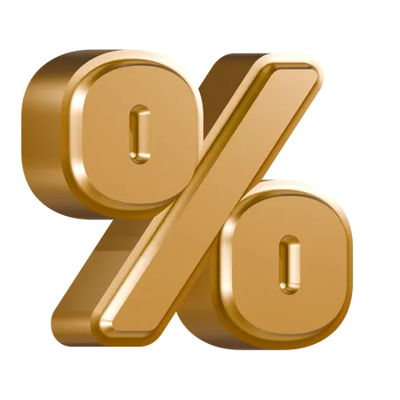 Percent Sign  3D Icon