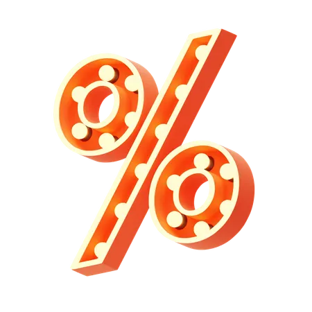Percent Sign  3D Icon